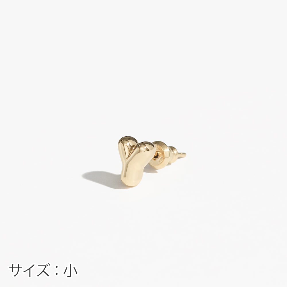 【片耳】SV925 イニシャルピアス (Y:大/小)