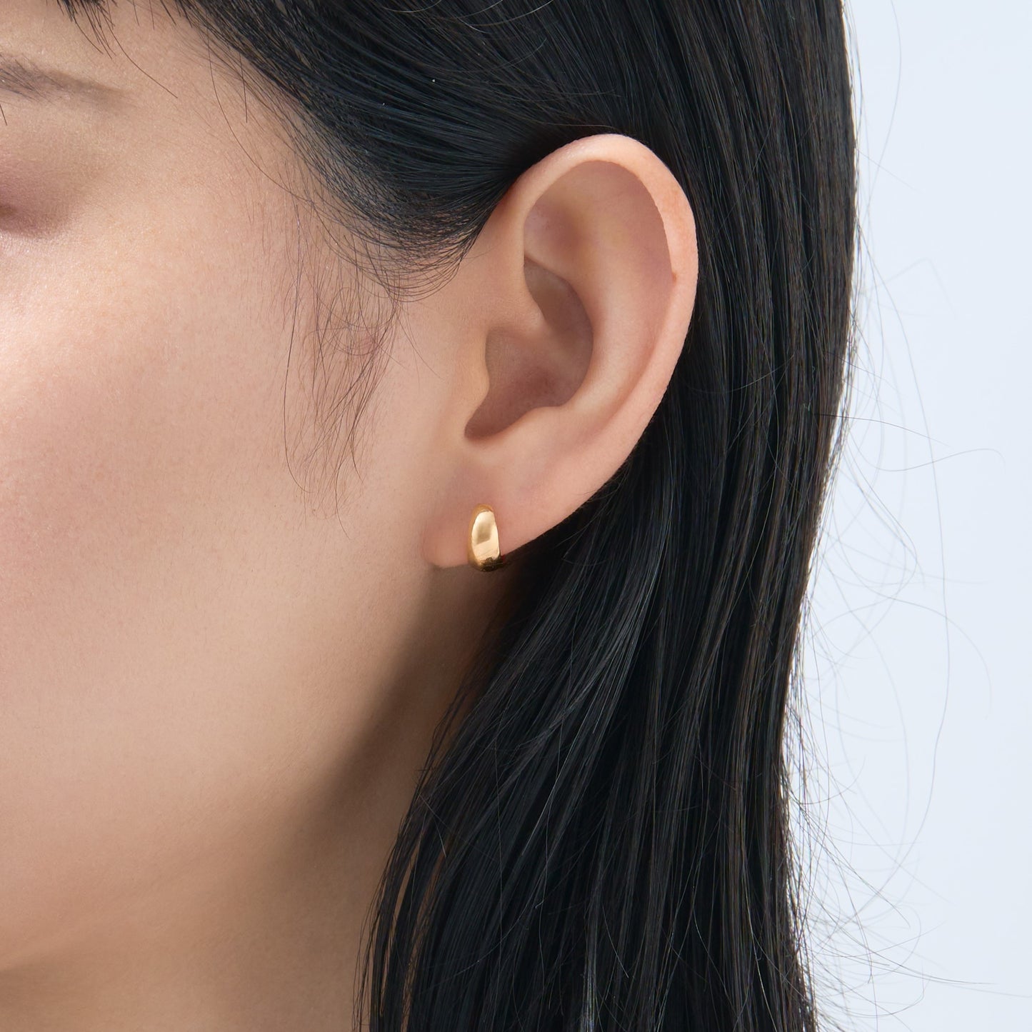 K18 月甲 フープピアス（10×5）