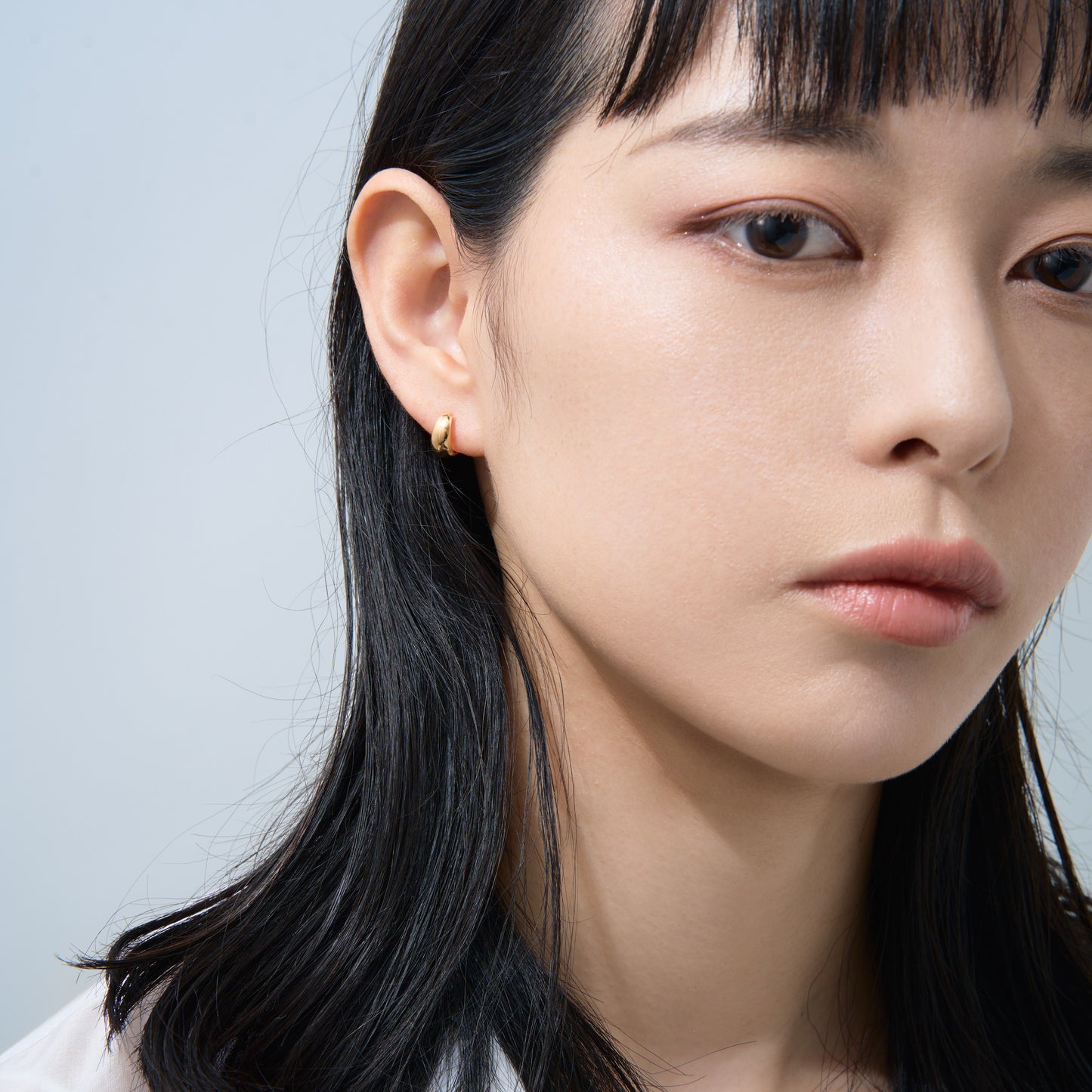 K18 月甲 フープピアス（10×5）
