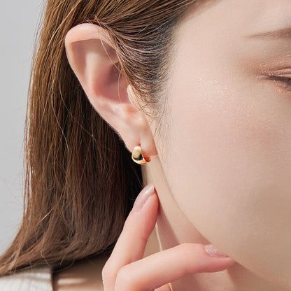 K18 月甲 フープピアス（10×7）