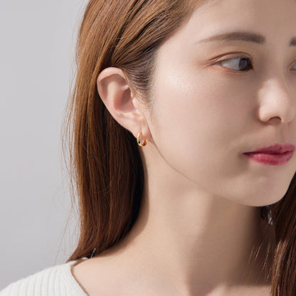 K18 月甲 フープピアス（13×3）