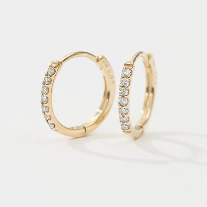 K10 ダイヤモンド 計0.08ct フープピアス