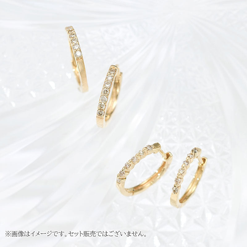 K10 ダイヤモンド 計0.08ct フープピアス