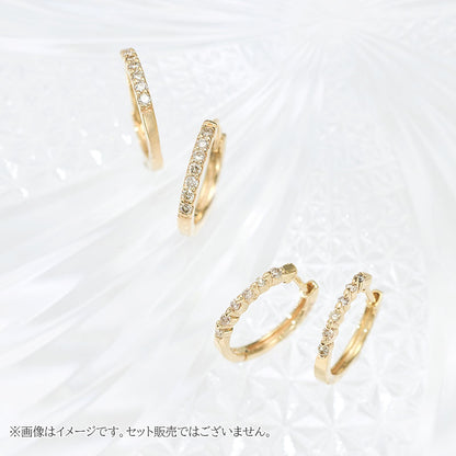 K10 ダイヤモンド 計0.08ct フープピアス