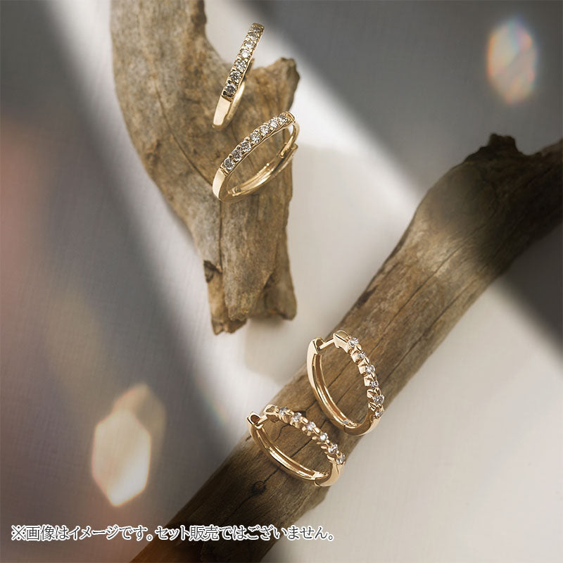 K10 ダイヤモンド 計0.08ct フープピアス