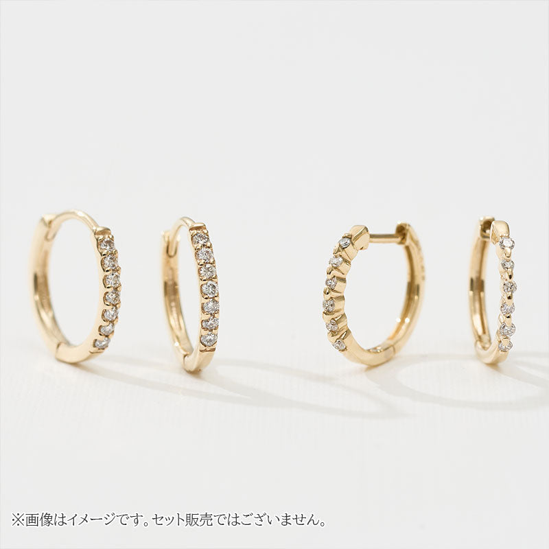 K10 ダイヤモンド 計0.08ct フープピアス