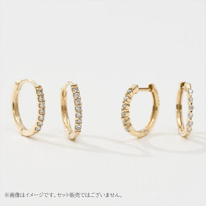 K10 ダイヤモンド 計0.08ct フープピアス