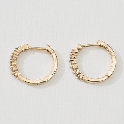 K10 ダイヤモンド 計0.06ct フープ ピアス