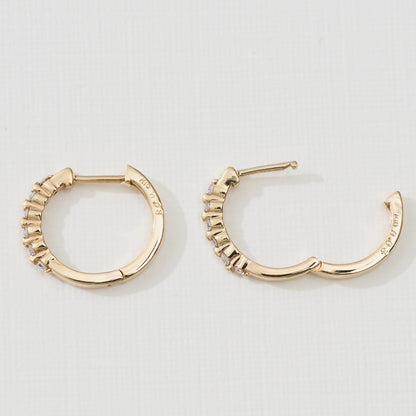 K10 ダイヤモンド 計0.06ct フープ ピアス