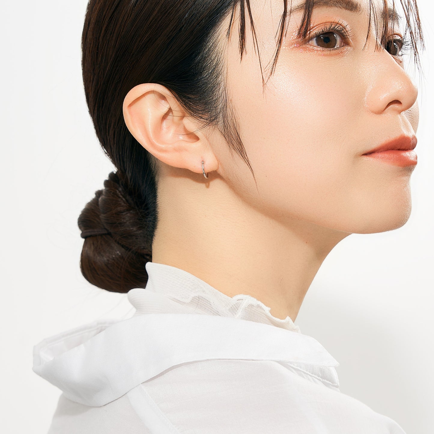 Pt900 フープピアス 極細