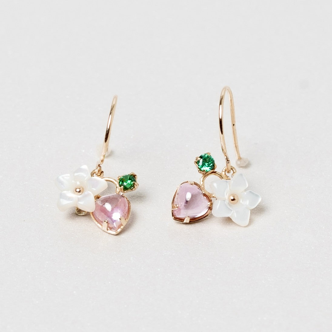 【数量限定】K10 フラワーモチーフピアス（02）