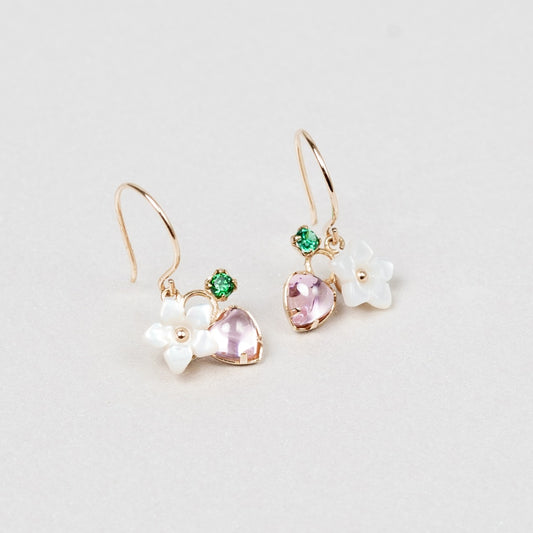 【数量限定】K10 フラワーモチーフピアス（02）