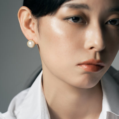 【限定】K10 マベパール ピアス （マット / L線幅 2mm）