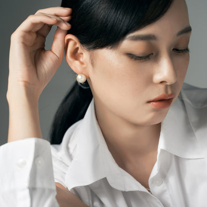 【限定】K10 マベパール ピアス （マット / L線幅 2mm）