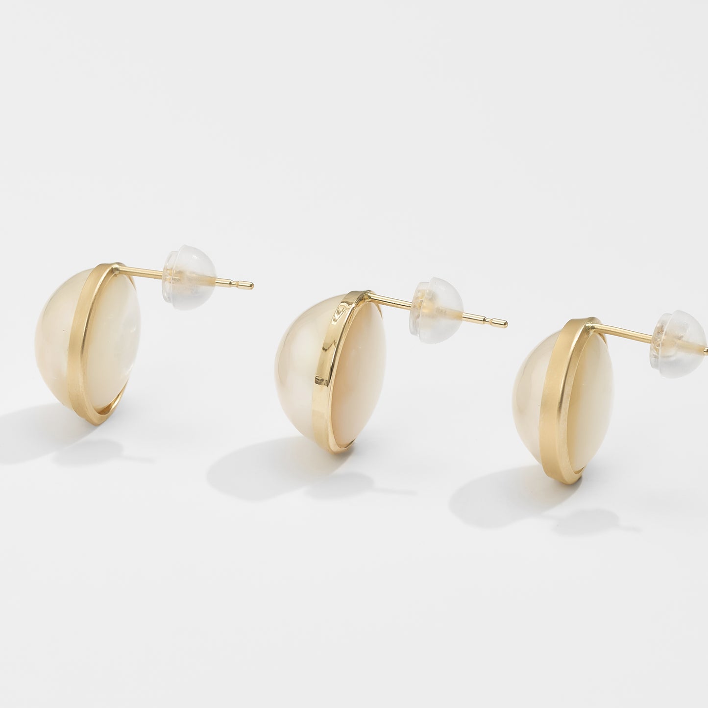 【限定】K10 マベパール ピアス （マット / L線幅 2mm）