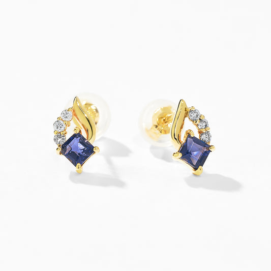 K10 アイオライト スタッドピアス