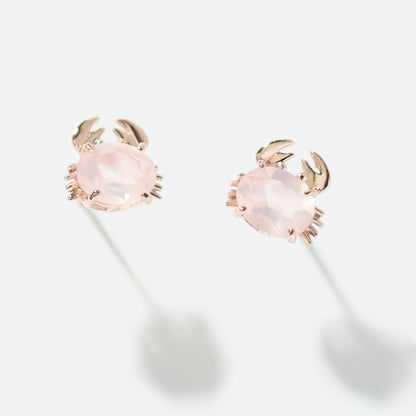 【受注生産】K10 カニ スタッドピアス（ピンク）