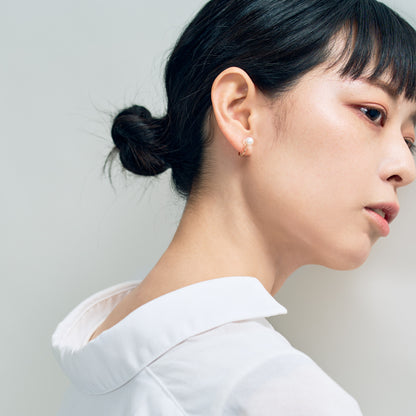 K10 パール フープ イヤリング（ストレート）