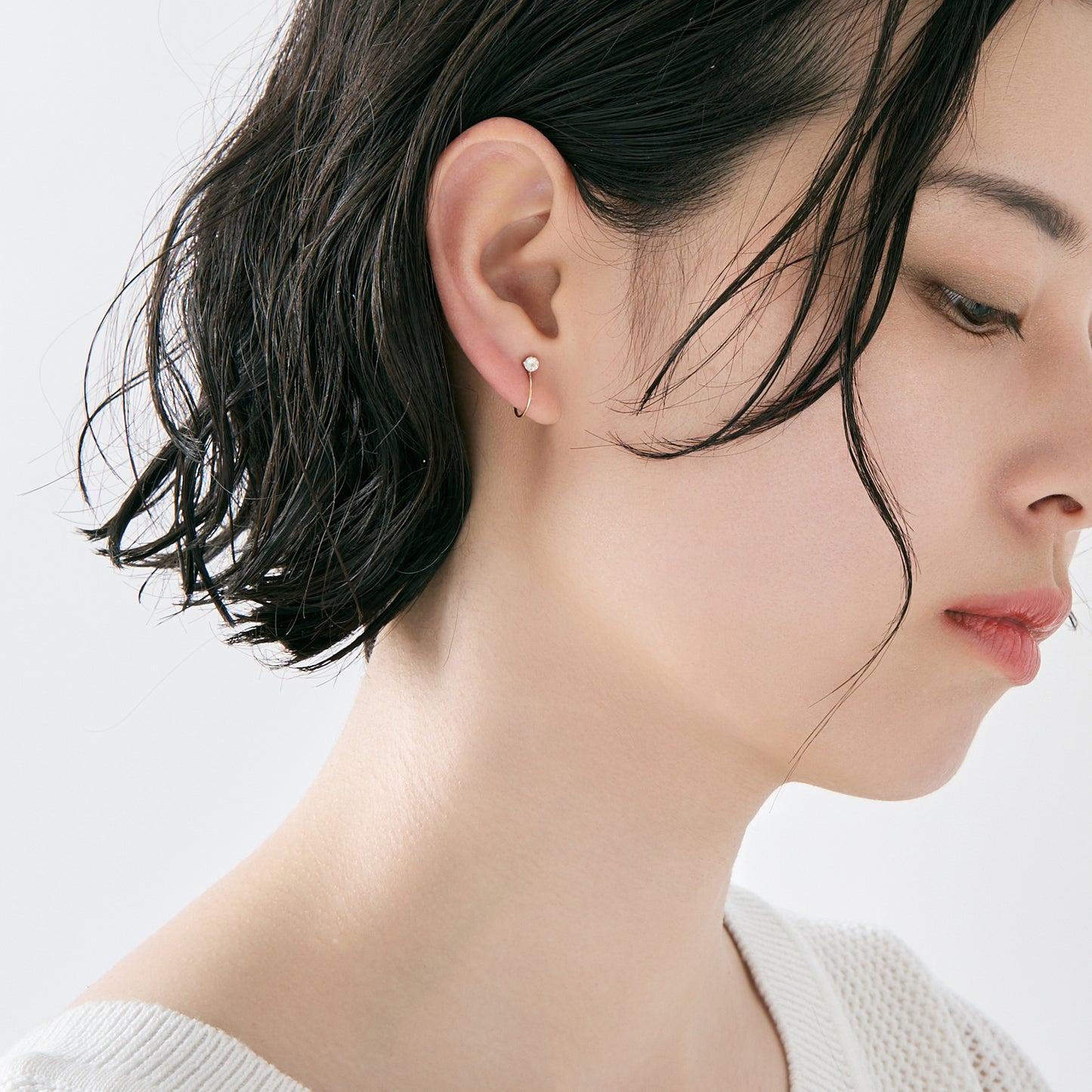 K10 誕生石 イヤリング（6月：ムーンストーン）