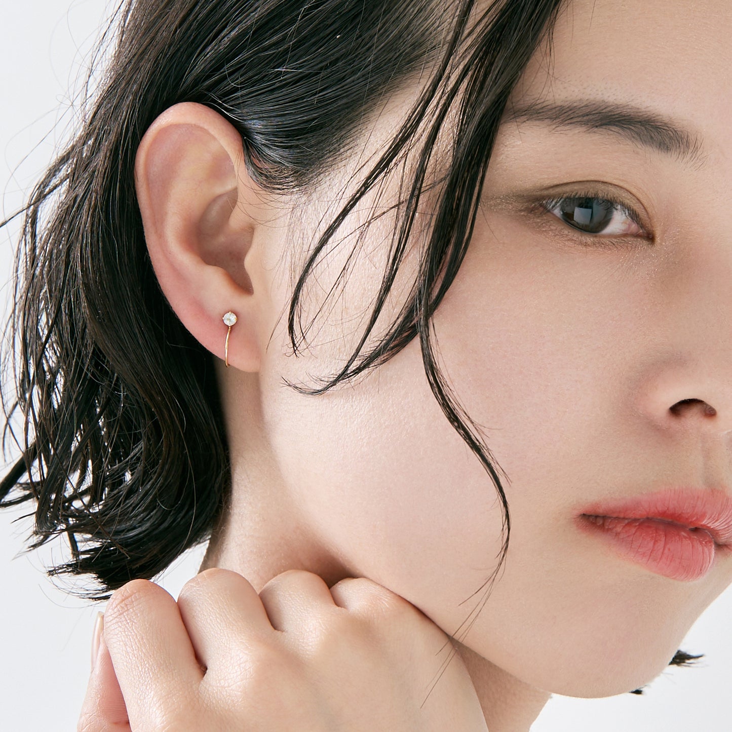 K10 誕生石 イヤリング（6月：ムーンストーン）