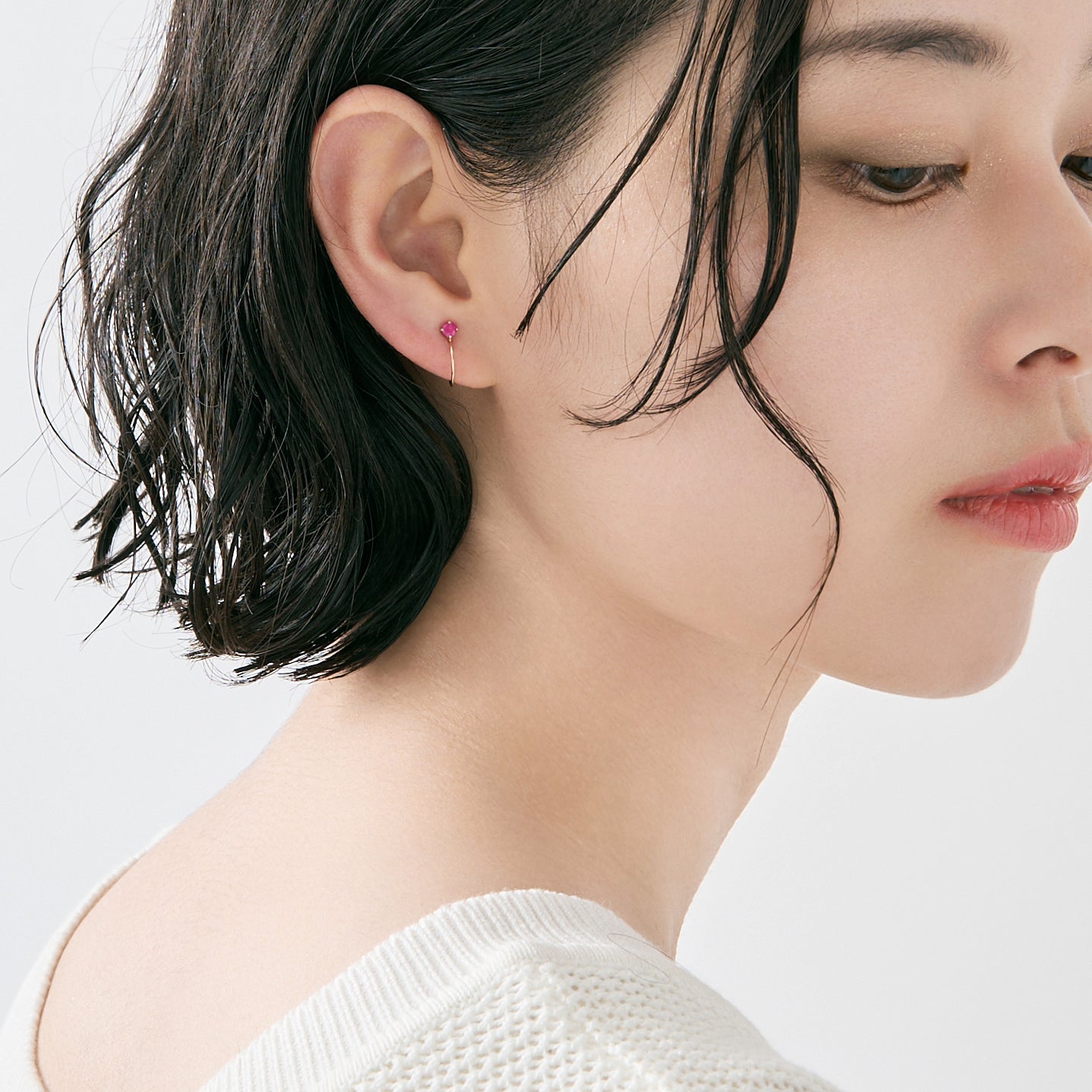 K10 誕生石 イヤリング（7月：ルビー）