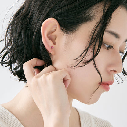 K10 誕生石 イヤリング（7月：ルビー）