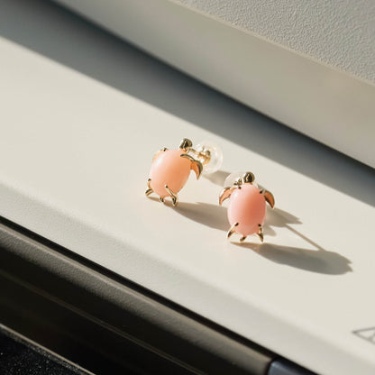 K10 カメ スタッドピアス（ピンク）