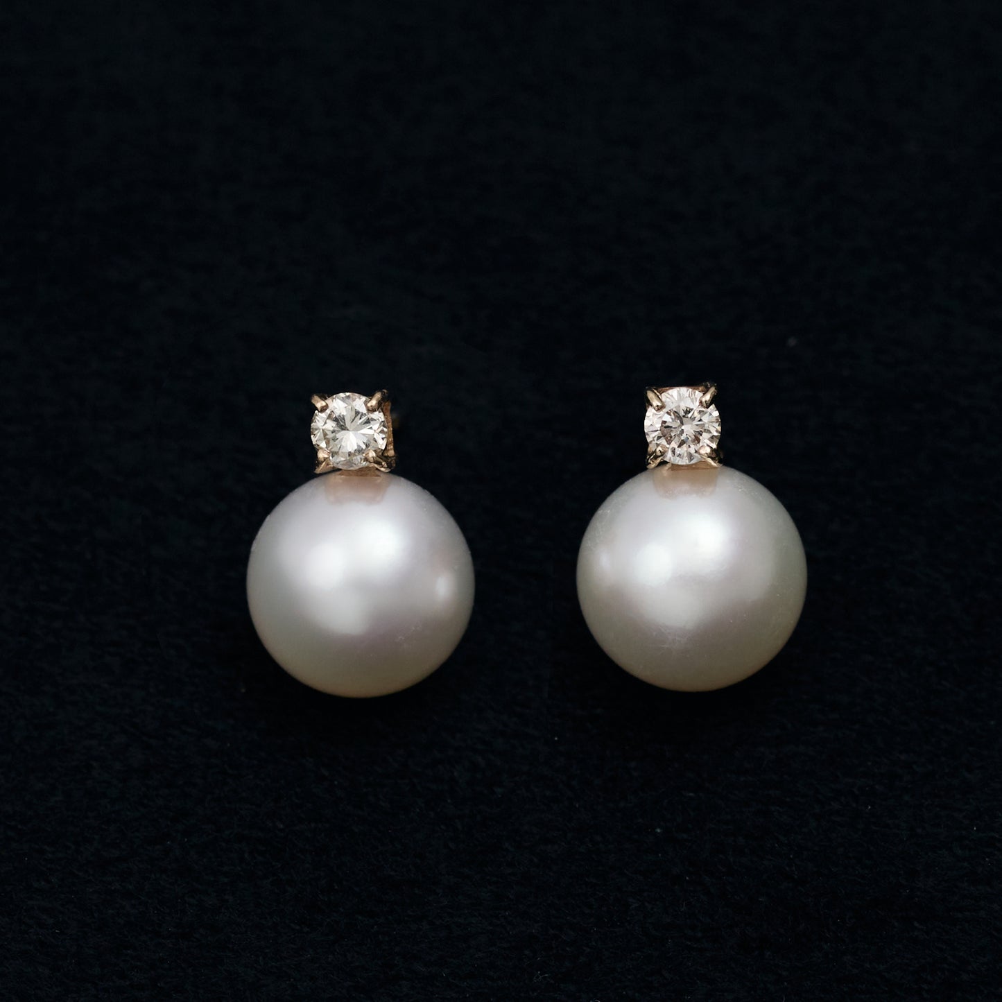K10 アコヤパール ダイヤモンド 計0.16ct スタッドピアス