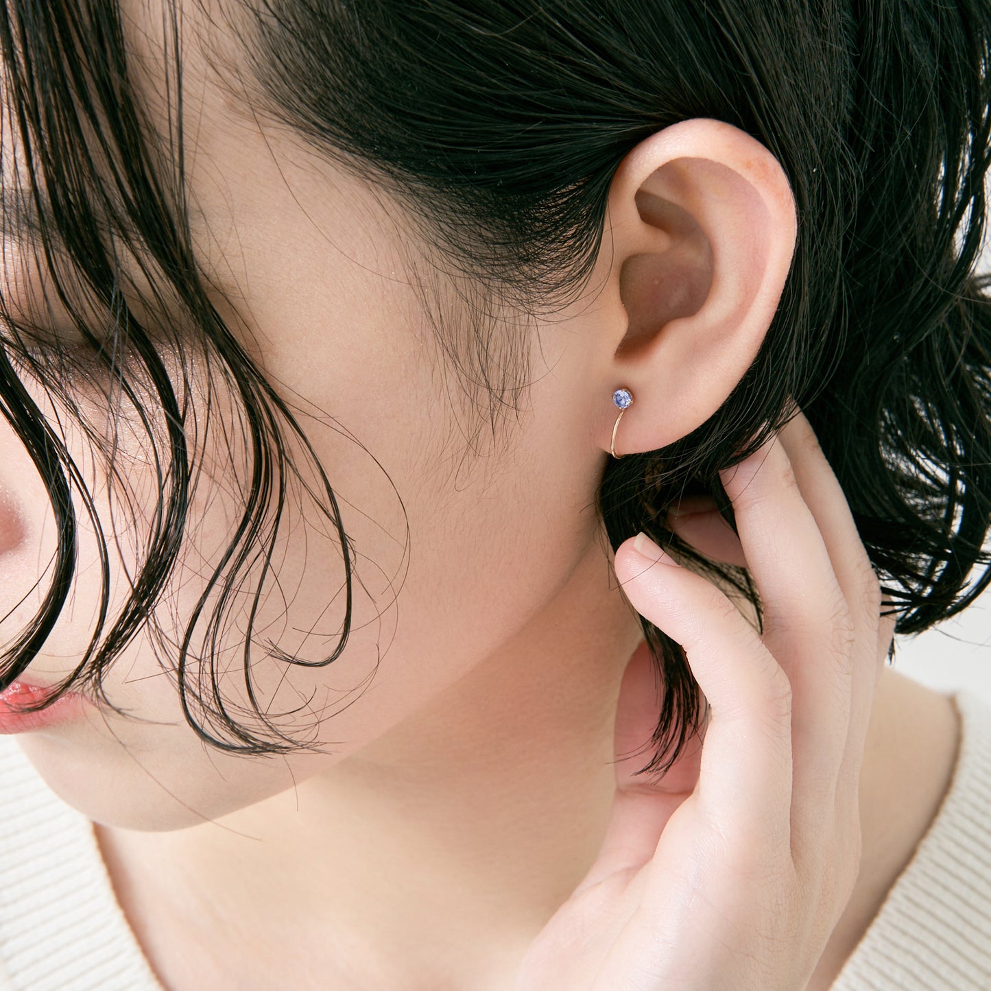 K10 誕生石 イヤリング（12月：タンザナイト）