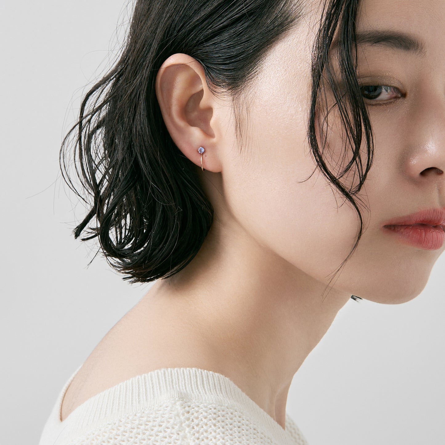 K10 誕生石 イヤリング（12月：タンザナイト）