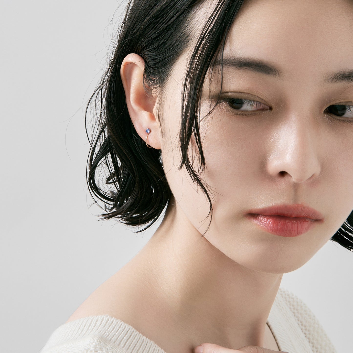 K10 誕生石 イヤリング（12月：タンザナイト）