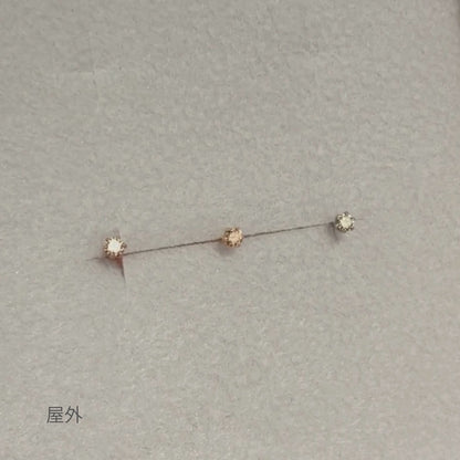 【限定】K10YG  一粒ダイヤモンド スタッドピアス 計0.08ct