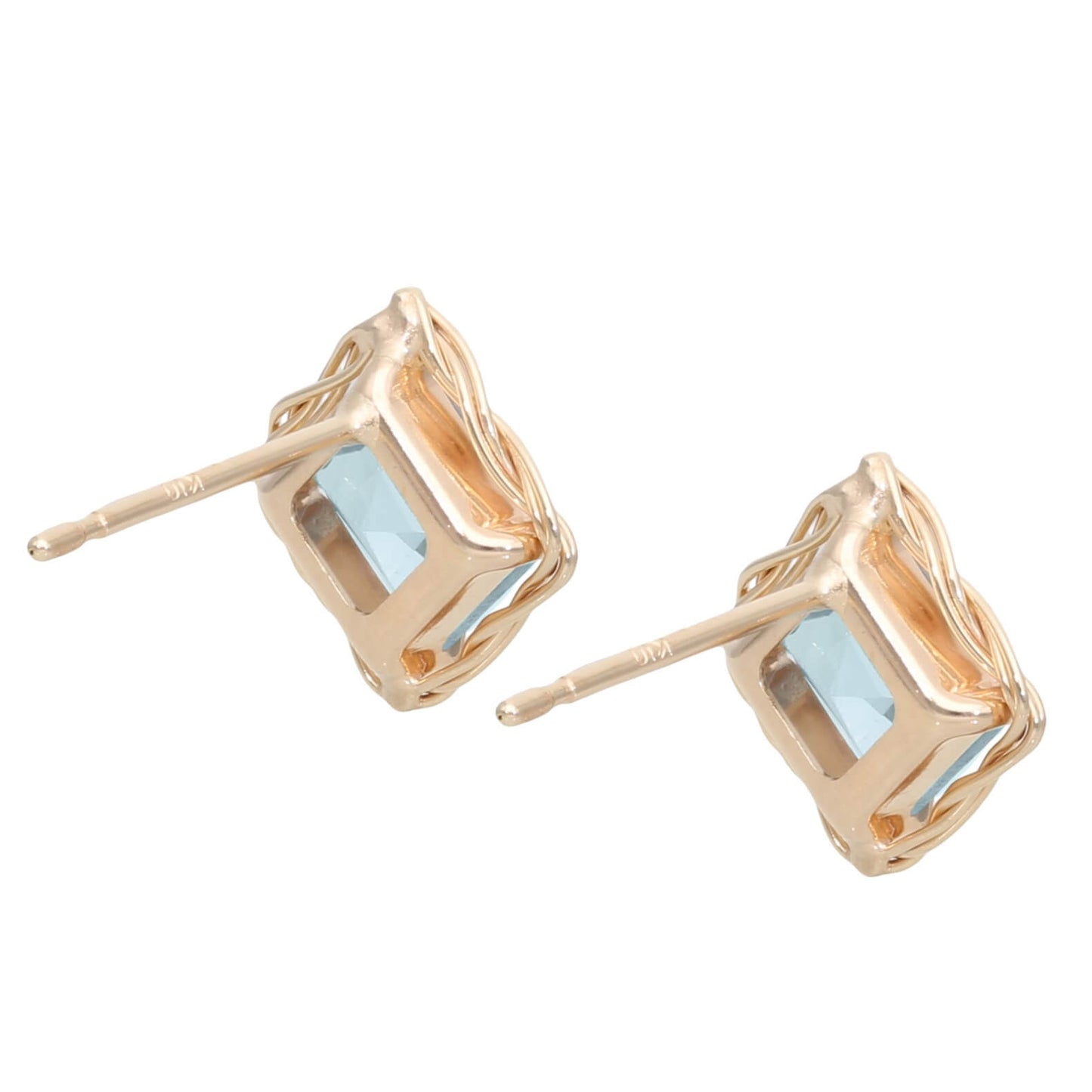 K10 シンセチックアクアスピネル スタッドピアス