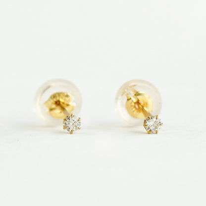 K10 一粒ダイヤモンド スタッドピアス 計0.06ct（YG/PG）