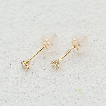 K10 一粒ダイヤモンド スタッドピアス 計0.06ct（YG/PG）