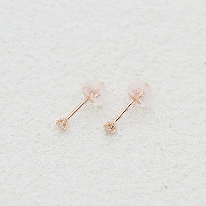 K10 一粒ダイヤモンド スタッドピアス 計0.06ct（YG/PG）