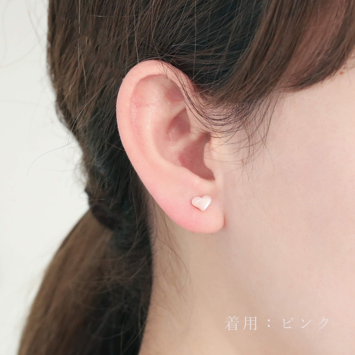 K10 ハートシェル スタッドピアス（ピンク）