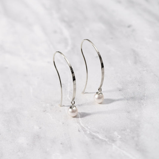 Pt900 アコヤパール フックピアス（4mm）