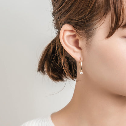 K18 アコヤパール フックピアス（4mm）