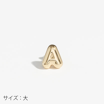【片耳】SV925 イニシャルピアス （A：大/小）