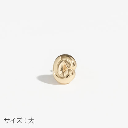【片耳】SV925 イニシャルピアス （C：大/小）