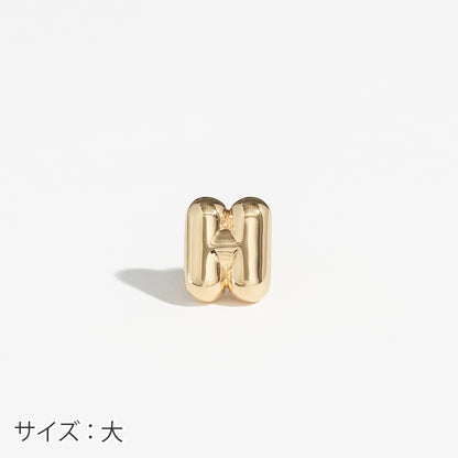 【片耳】SV925 イニシャルピアス （H：大/小）
