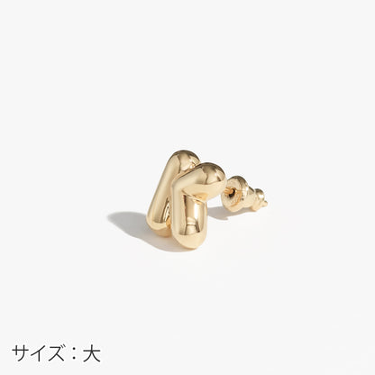 【片耳】SV925 イニシャルピアス （K：大/小）