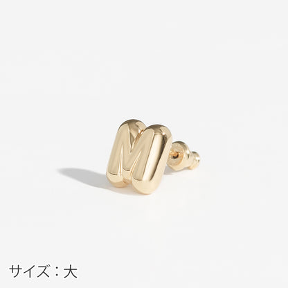 【片耳】SV925 イニシャルピアス （M：大/小）