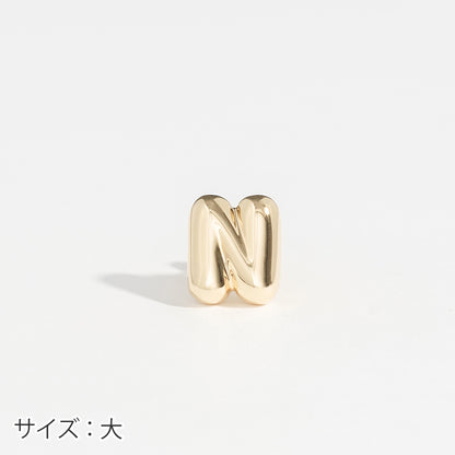 【片耳】SV925 イニシャルピアス （N：大/小）