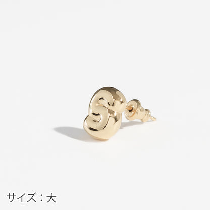 【片耳】SV925 イニシャルピアス （S：大/小）