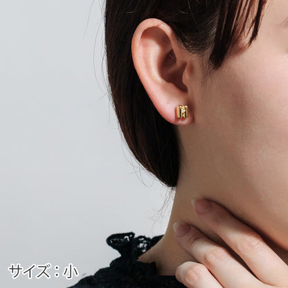【片耳】SV925 イニシャルピアス （H：大/小）