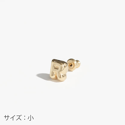 【片耳】SV925 イニシャルピアス （R：大/小）